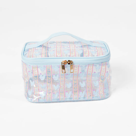 Chickens & Bows Clear Cosmetic Bag -Large