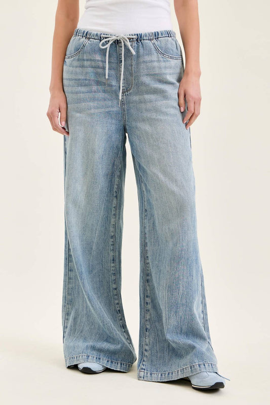 Palazzo Featherweight Jeans w/ Drawcord