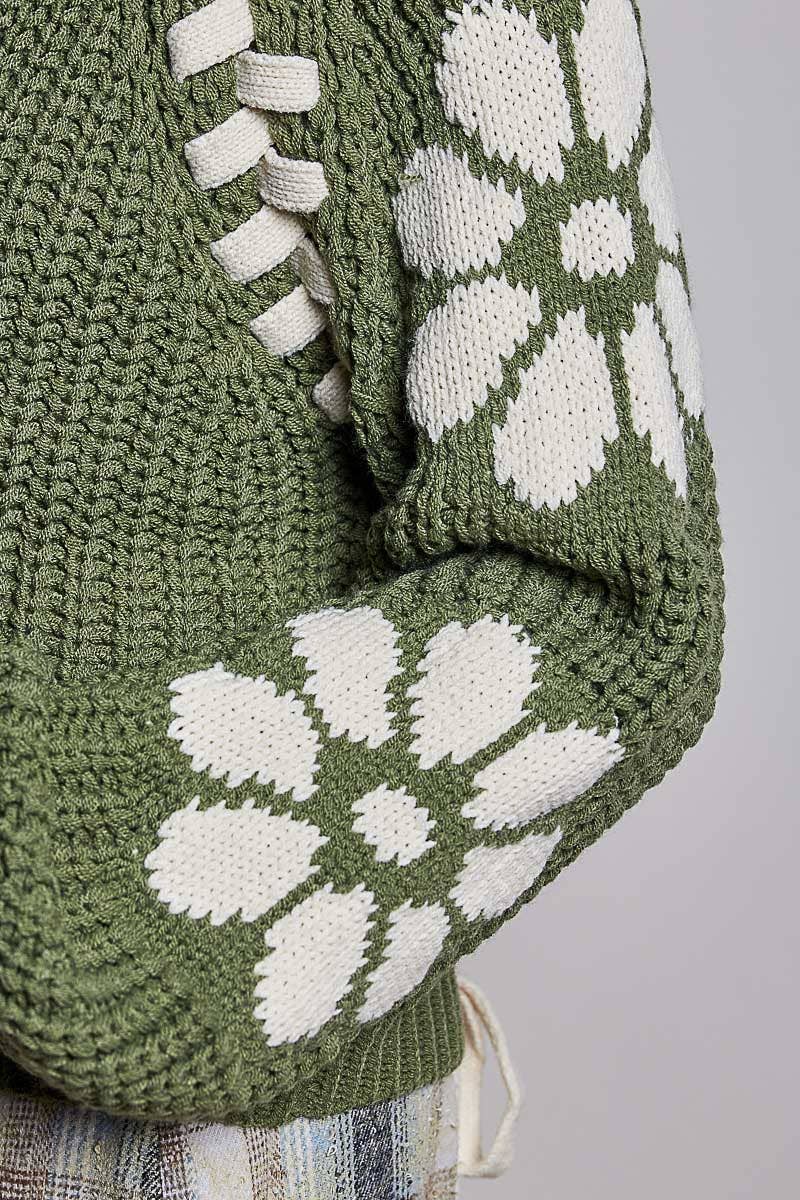 Olive Chenille Knit Sweater