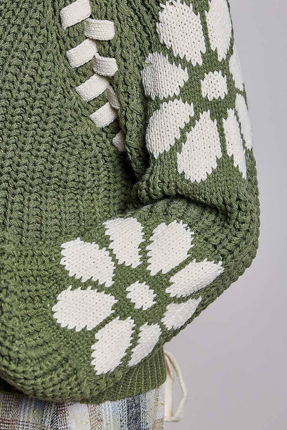 Olive Chenille Knit Sweater