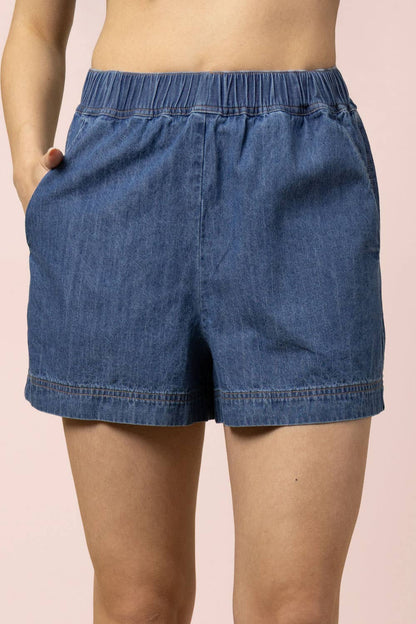 Indigo Denim Top & Shorts Set