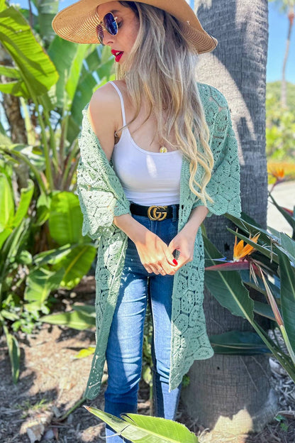 Wild Sage Crochet Kimono