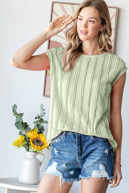 Lightweight Striped Textured Blouse