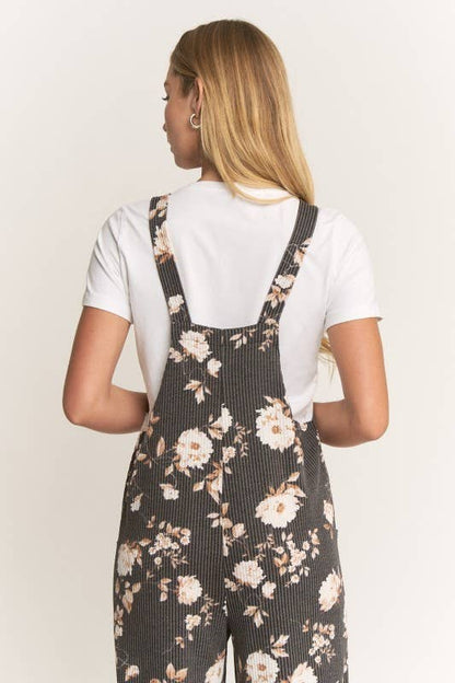 Sleeveless Floral Urban Ribbed Jumpsuits