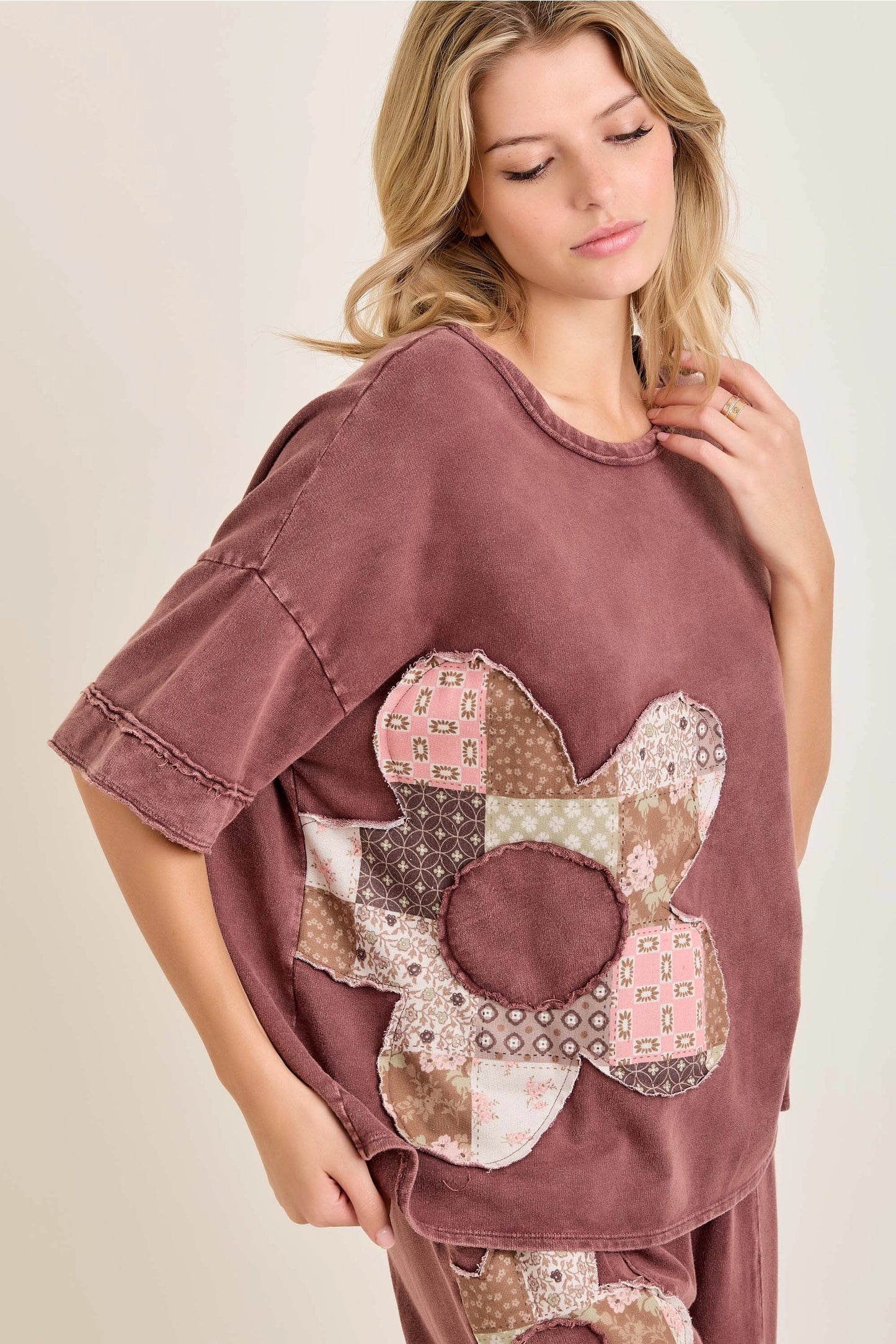 Fall Paisley Print Daisy Patched Top