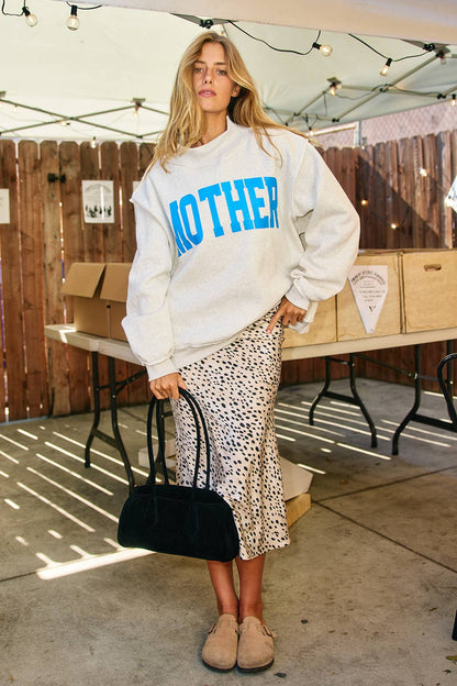MOTHER Reversible Mock Neck Sweatshirt