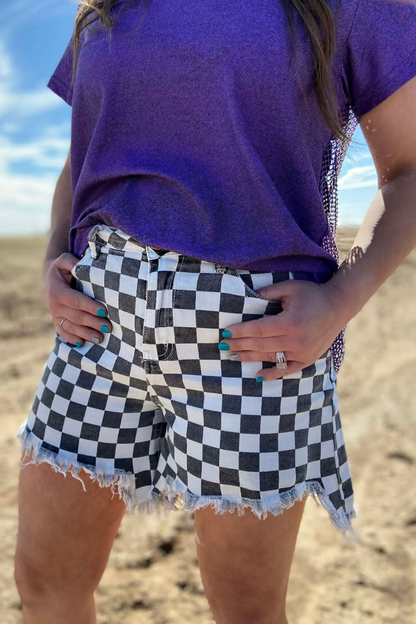 Checkered Creek Denim Shorts