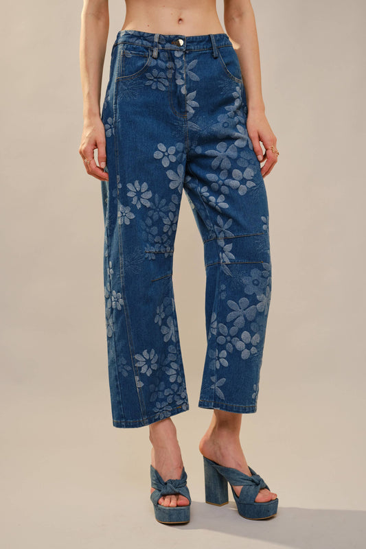 Petal Perfection Barrel Jeans