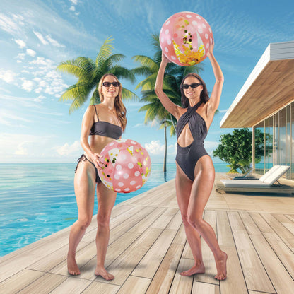 16 Inch Polka Beach Ball - Rose Gold - Set Of 2