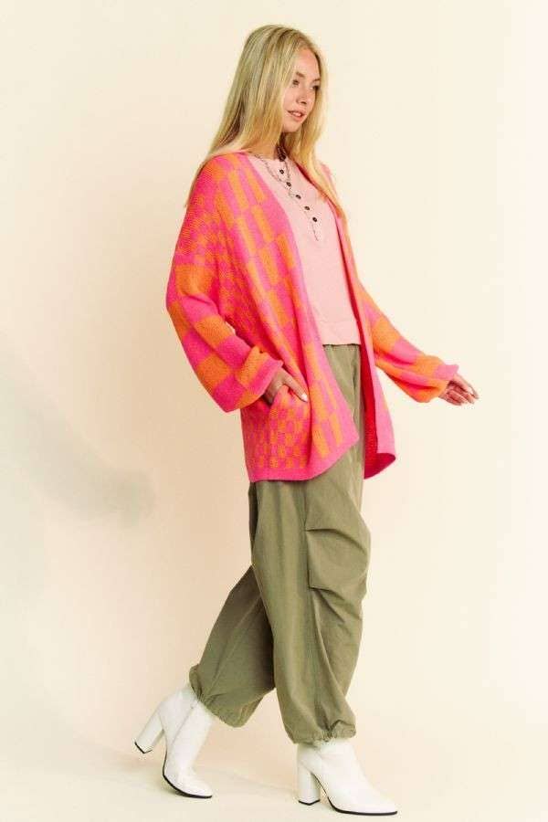 Candy Checkered Cardigan