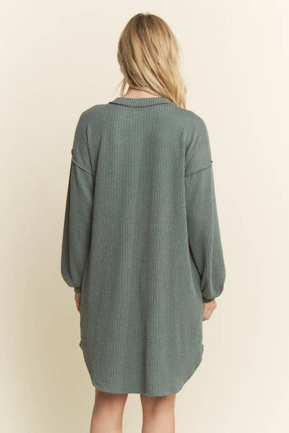 RIB BUTTERFLY PATCH DRESS