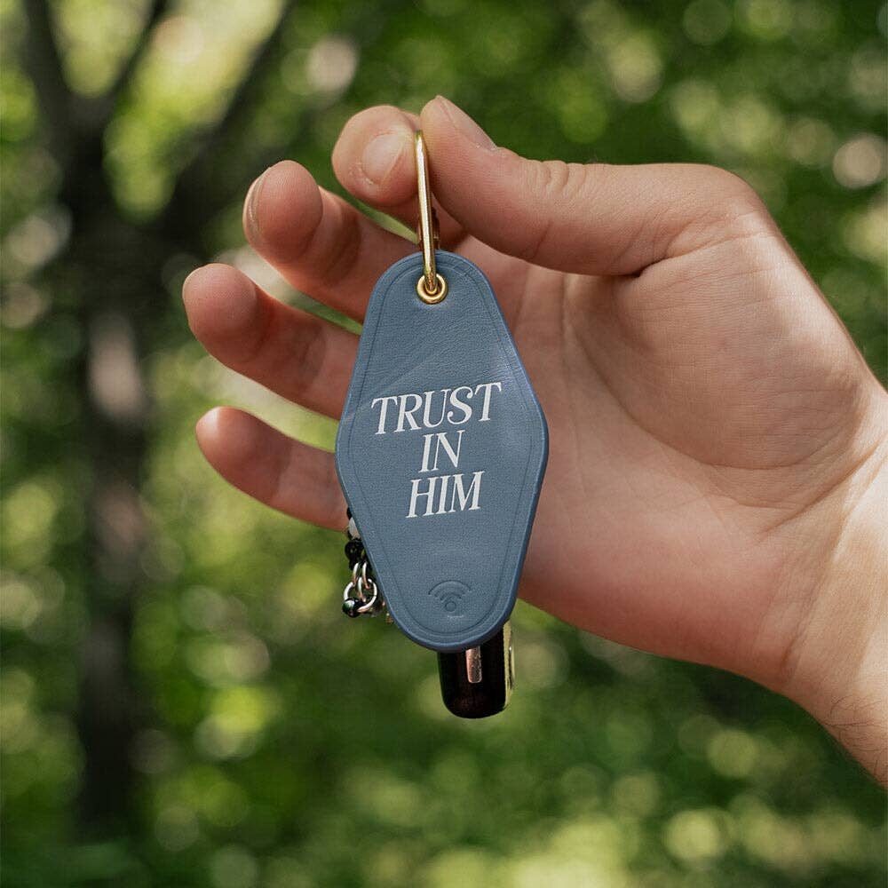 Trust In Him Bible Verse Leather Motel Keychain