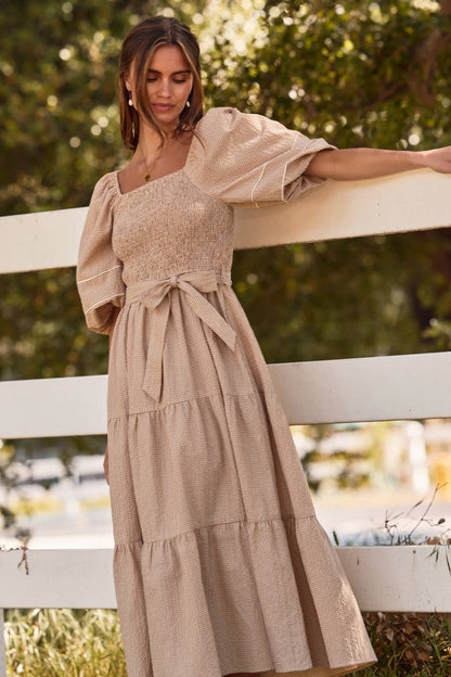 Textured Midi Dress