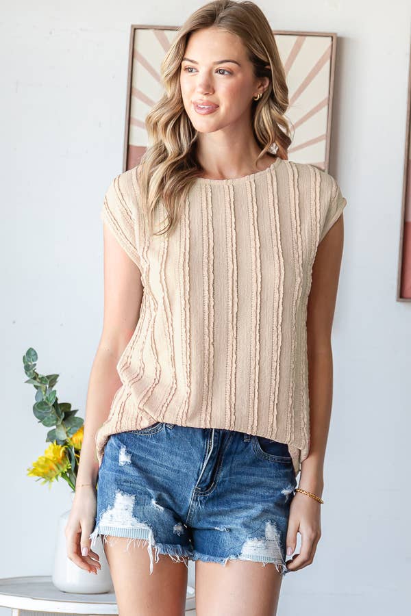 Lightweight Striped Textured Blouse