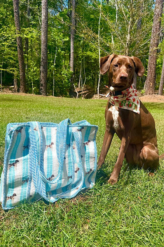 Rue in Blue Dog Tote Bag