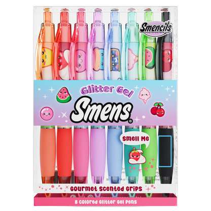 Smens: Glitter Gels - Scented Colored Gel Ink Pens - 8 Pack