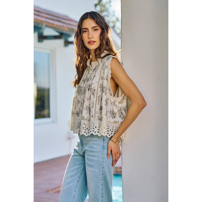 Country Petals Eyelet Top
