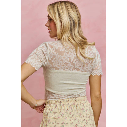Floral Sheer Short Sleeve Top