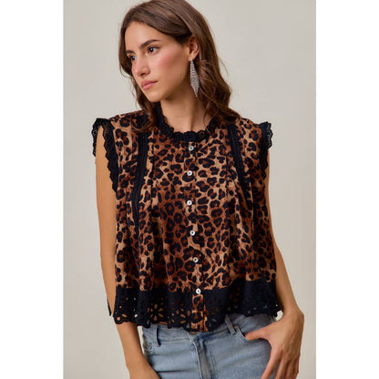 Wild Side Black Eyelet Top