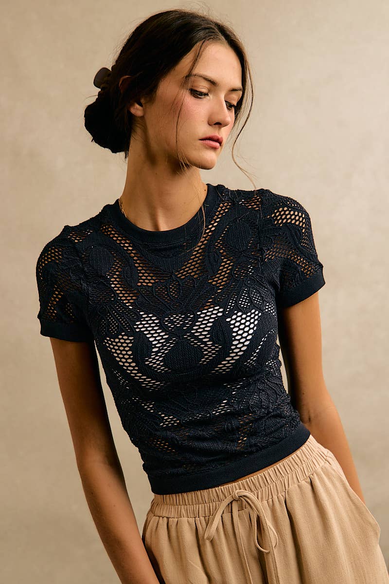 Botanical Belle Black Top