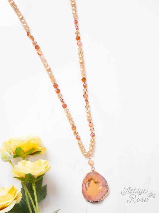 Glittering Geode Beaded Necklace