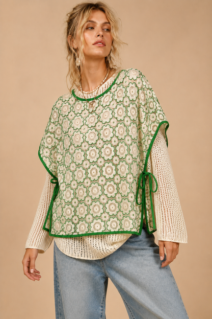 Green Apple Boho Tie Top