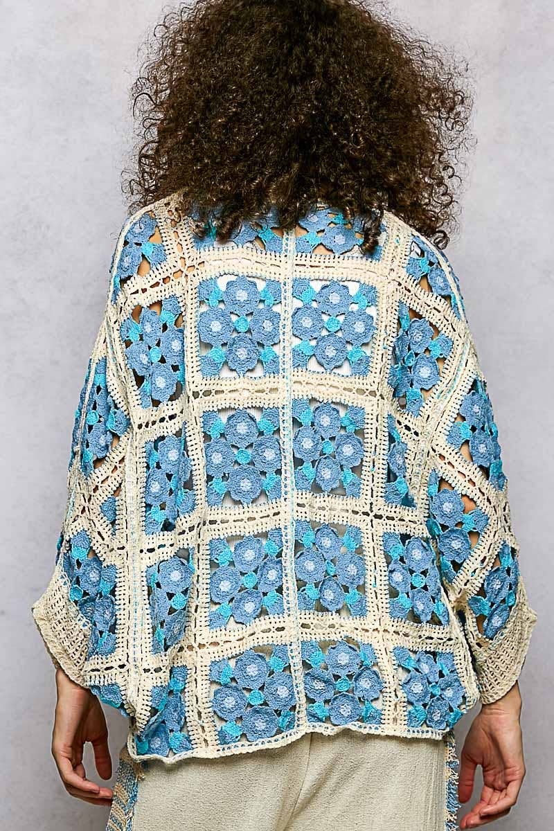 Blooming in Blueberry Crochet Cardigan