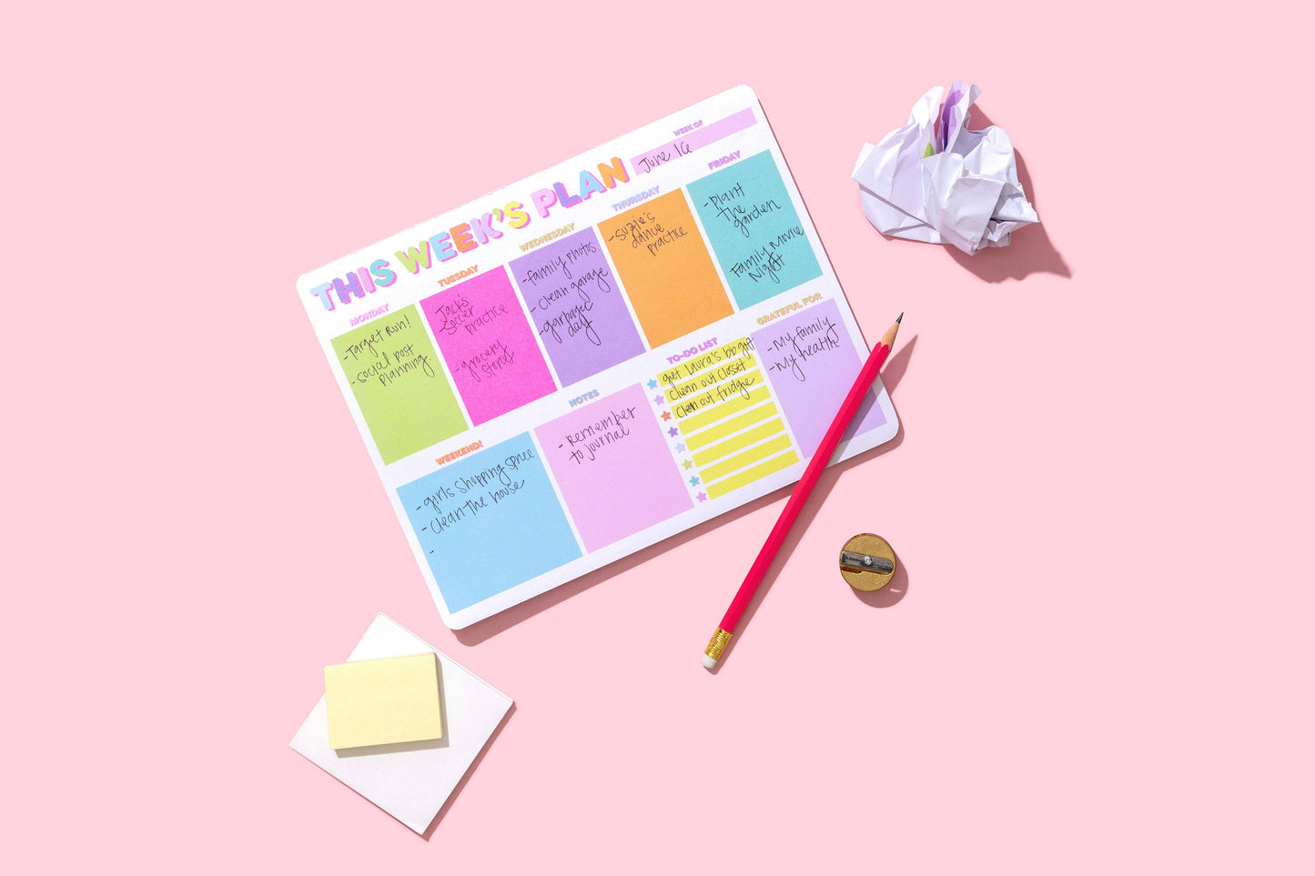 Weekly Planner Notepad- This Week's Plan