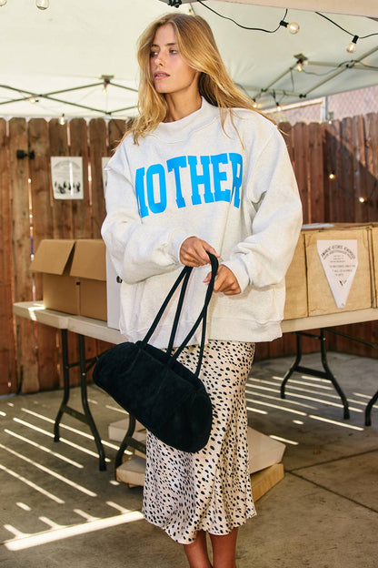 MOTHER Reversible Mock Neck Sweatshirt