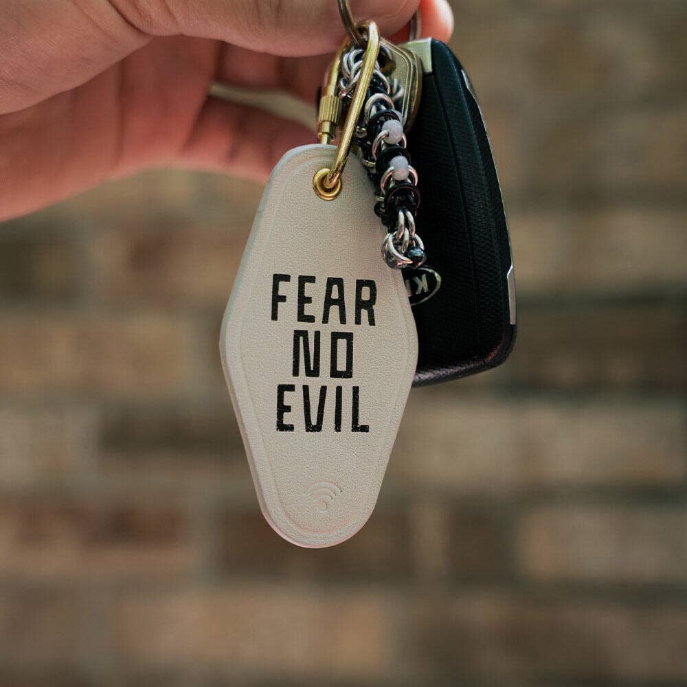 Fear No Evil Bible Verse Leather Motel Keychain