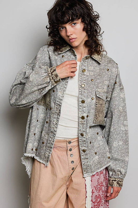 Heart Stud Vintage Shacket