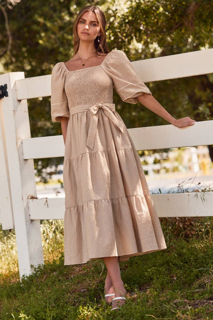 Textured Midi Dress
