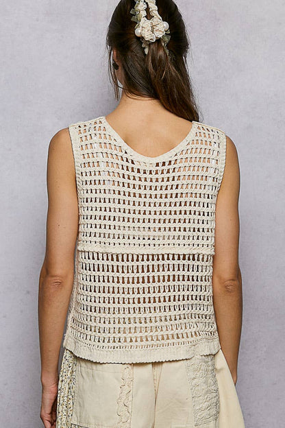 Pearl Stud Embroidery Sequin Vest