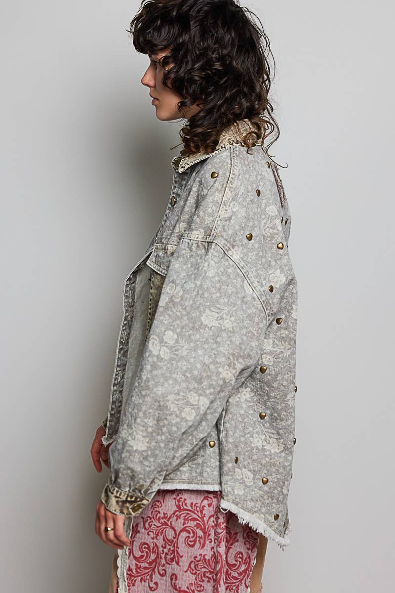 Heart Stud Vintage Shacket