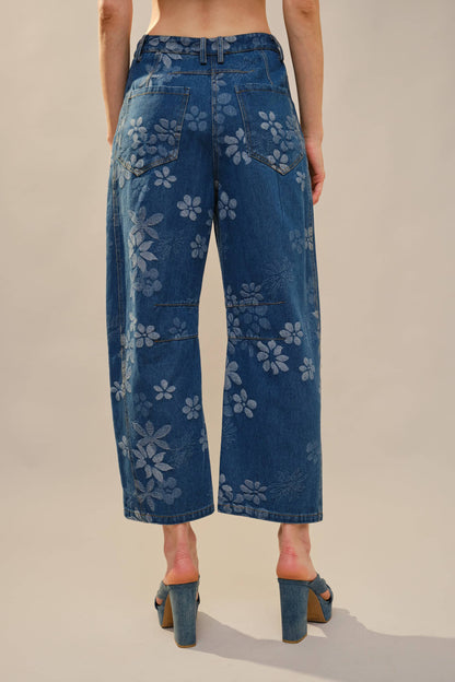 Petal Perfection Barrel Jeans