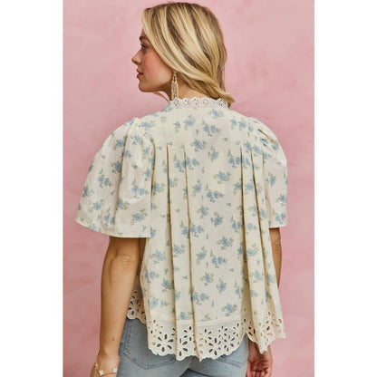 Cottage Babe Eyelet Trim Top