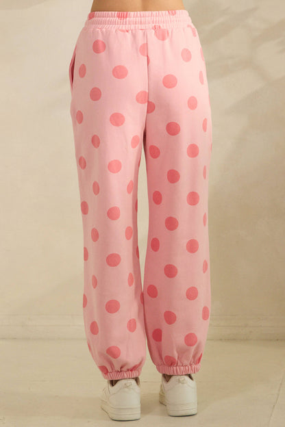 Pink Polka Dot Sweatpants