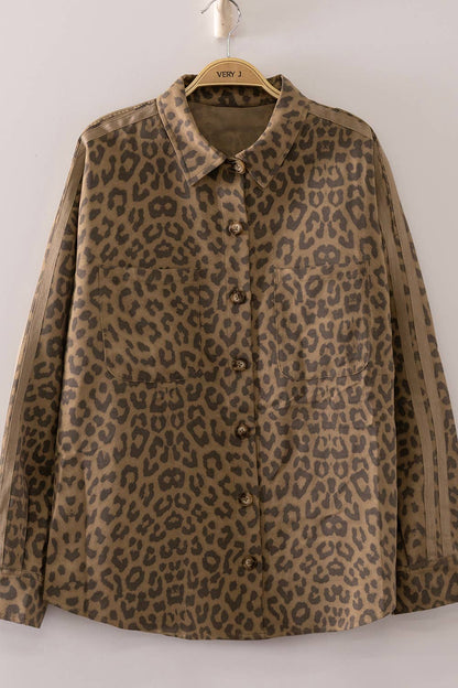 Leopard Print Button Up Shirt
