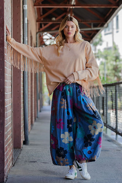 Blooming Denim Pants
