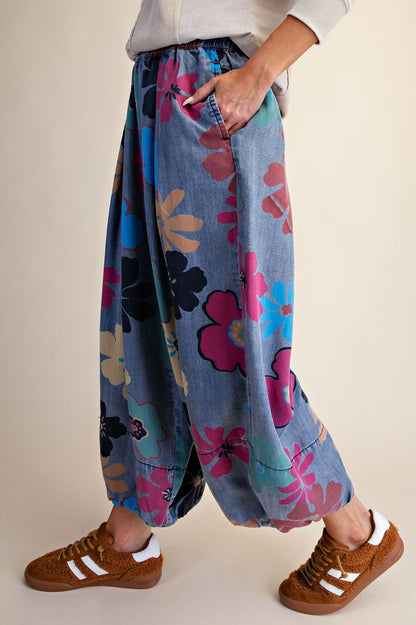 Blooming Denim Pants