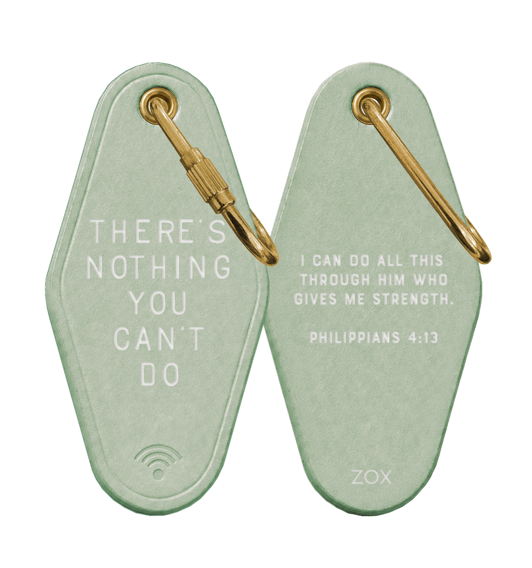 There's Nothing You Can't Do Bible Leather Motel Keychain