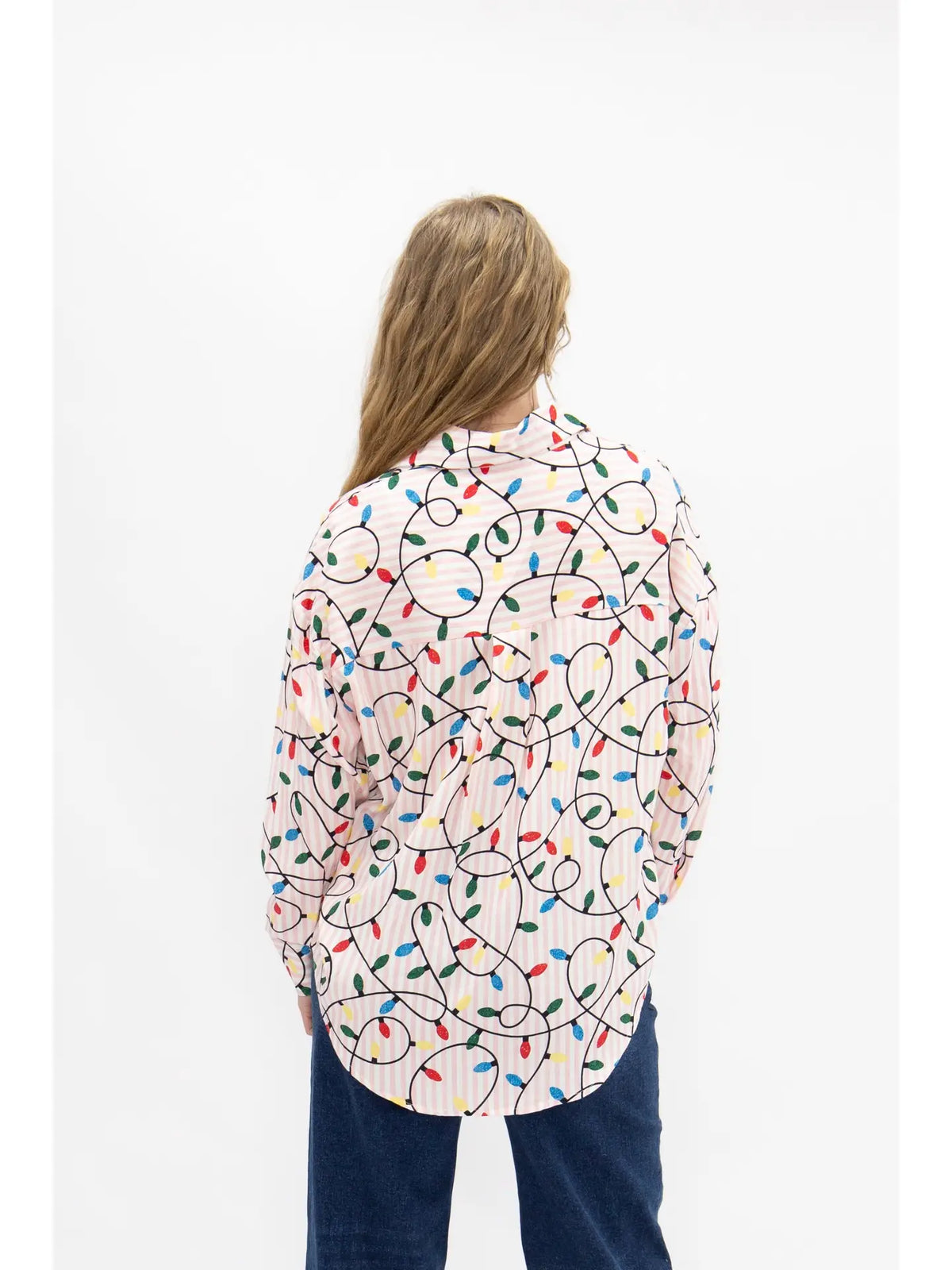 Christmas Lights Button Down Top