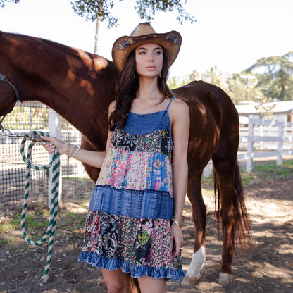 Boho Babydoll Patchwork Dress