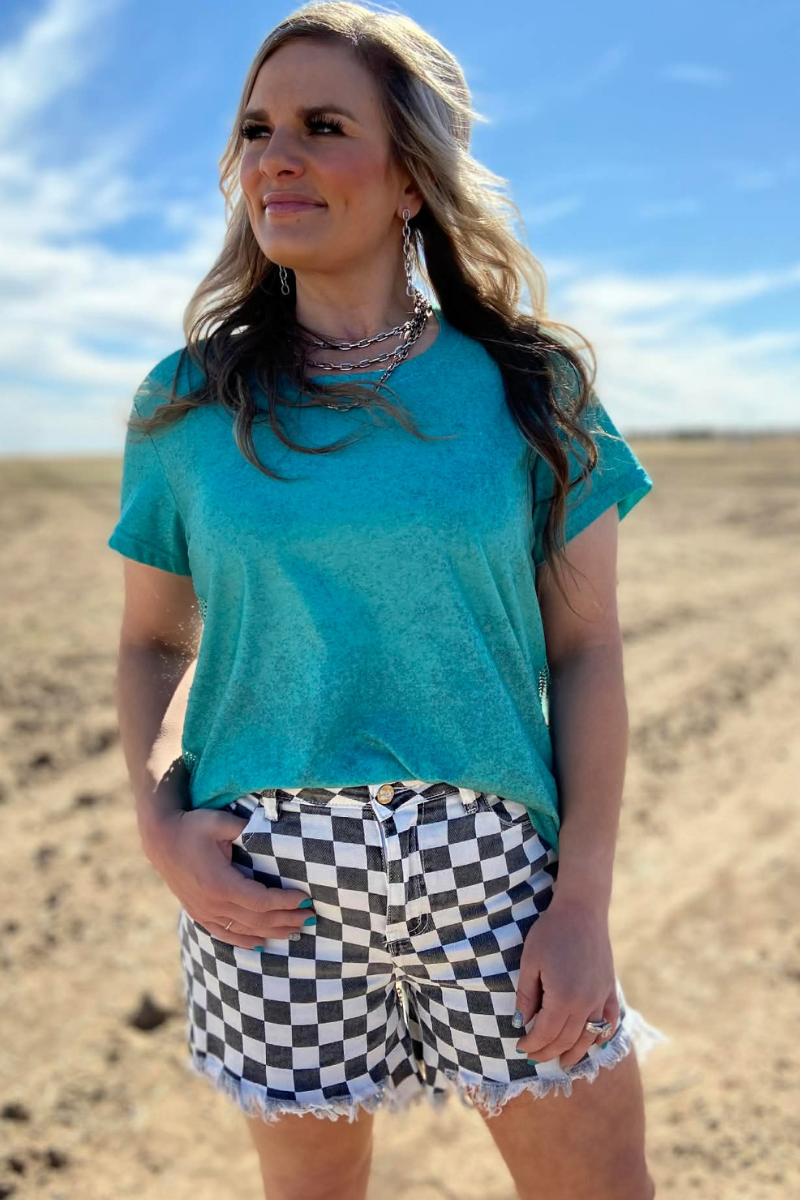 Checkered Creek Denim Shorts