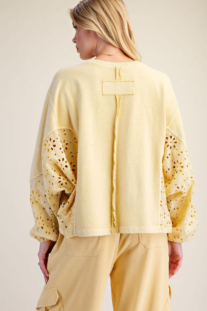 Mellow Yellow Eyelet Top