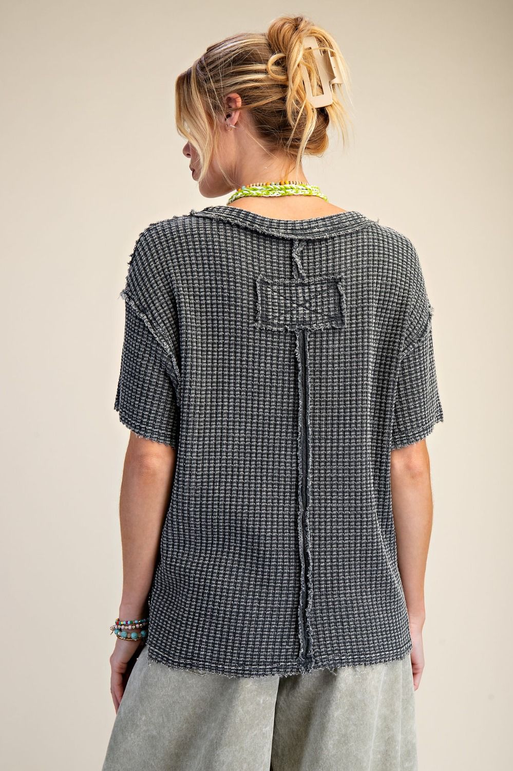 Waffle Knit Basic Tee
