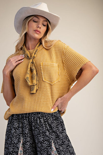 Waffle Knit Basic Tee