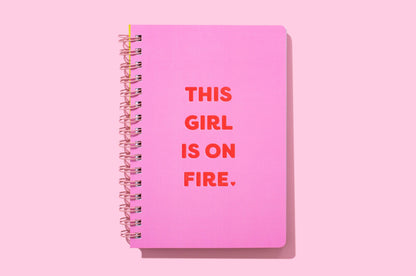 Spiral Notebook - "This Girl is on Fire" - 200 Pages