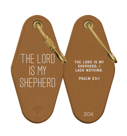 The Lord Is My Shepherd Bible Verse Leather Motel Keychain