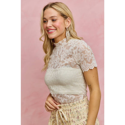 Floral Sheer Short Sleeve Top